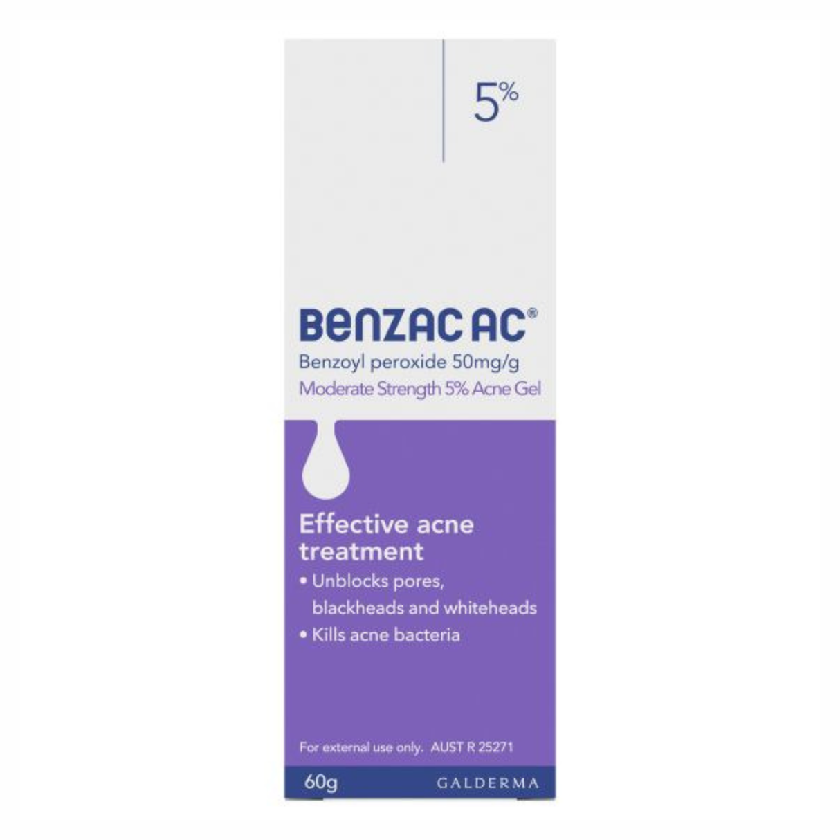 Benzac AC Moderate Strength 5% Acne Gel 60g (EXP: 01/04/2026)