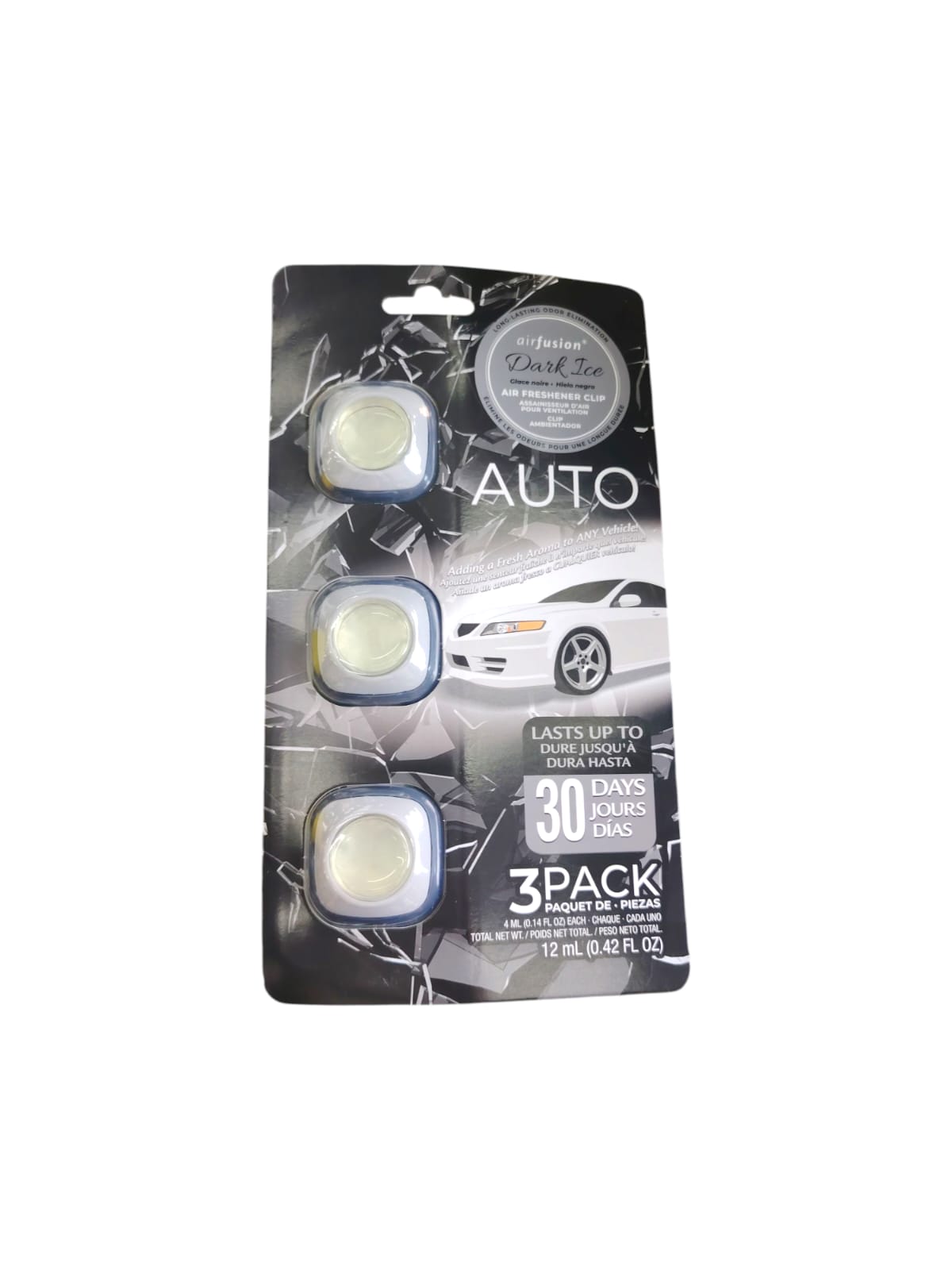 Air Fusion Air Freshener Clip Dark Ice 4mL 3 Pk