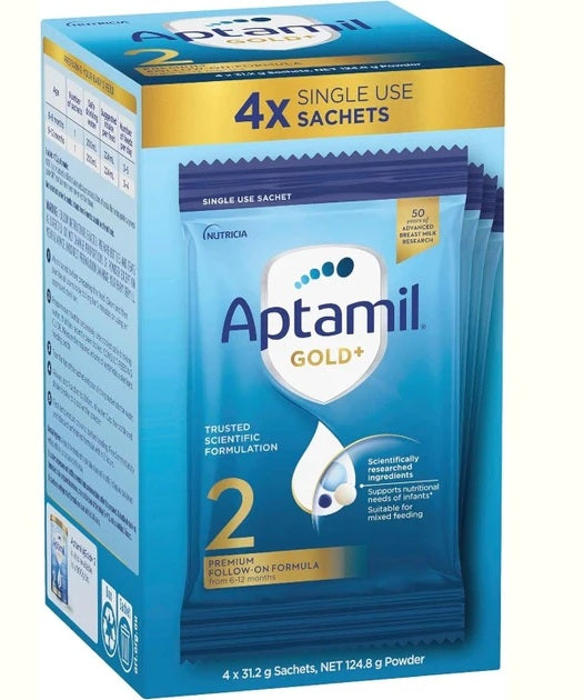Aptamil Gold+ 2 Premium Follow-On Formula Sachets 4x31.2g (EXP: 20/11 ...
