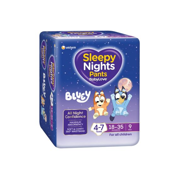 BabyLove Sleepy Nights Pants For Boys and Girls 18-35kg 4-7yrs 9 Pack