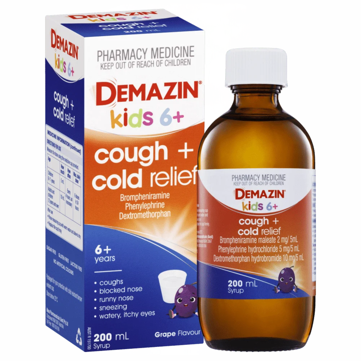 Demazin 儿童 6+ 止咳感冒口服液 200mL (EXP: 01/10/2026)