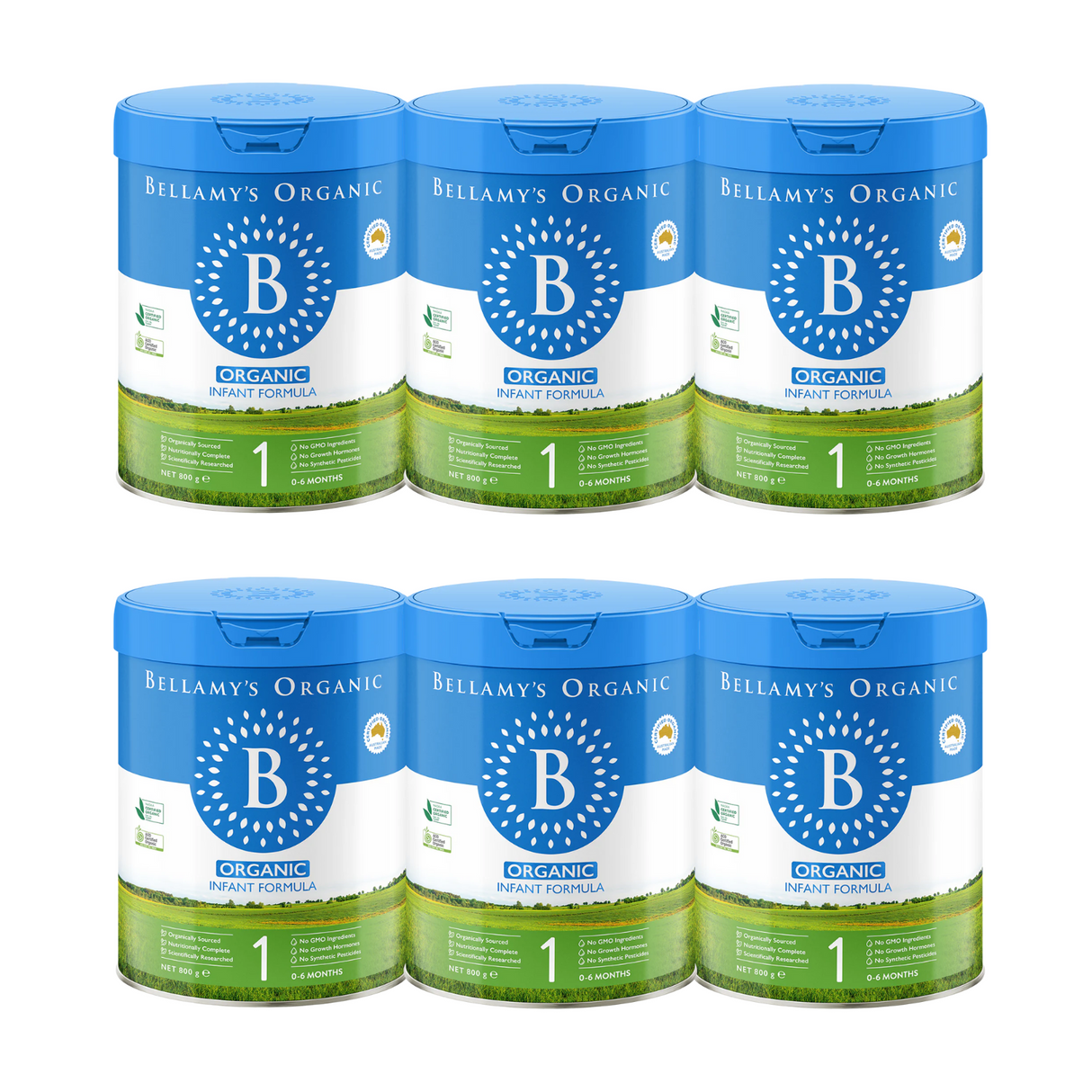 Bellamy's Organic Infant Formula 0-6 Months Stage 1 800g X 6 BUNDLE
