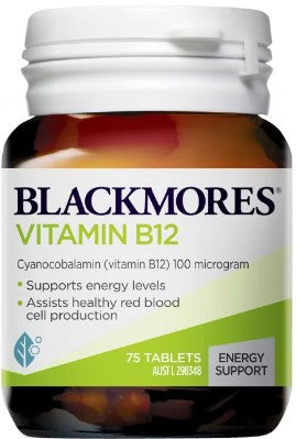 Blackmores Vitamin B12 75 Tablets – Regents Park Pharmacy ONLINE