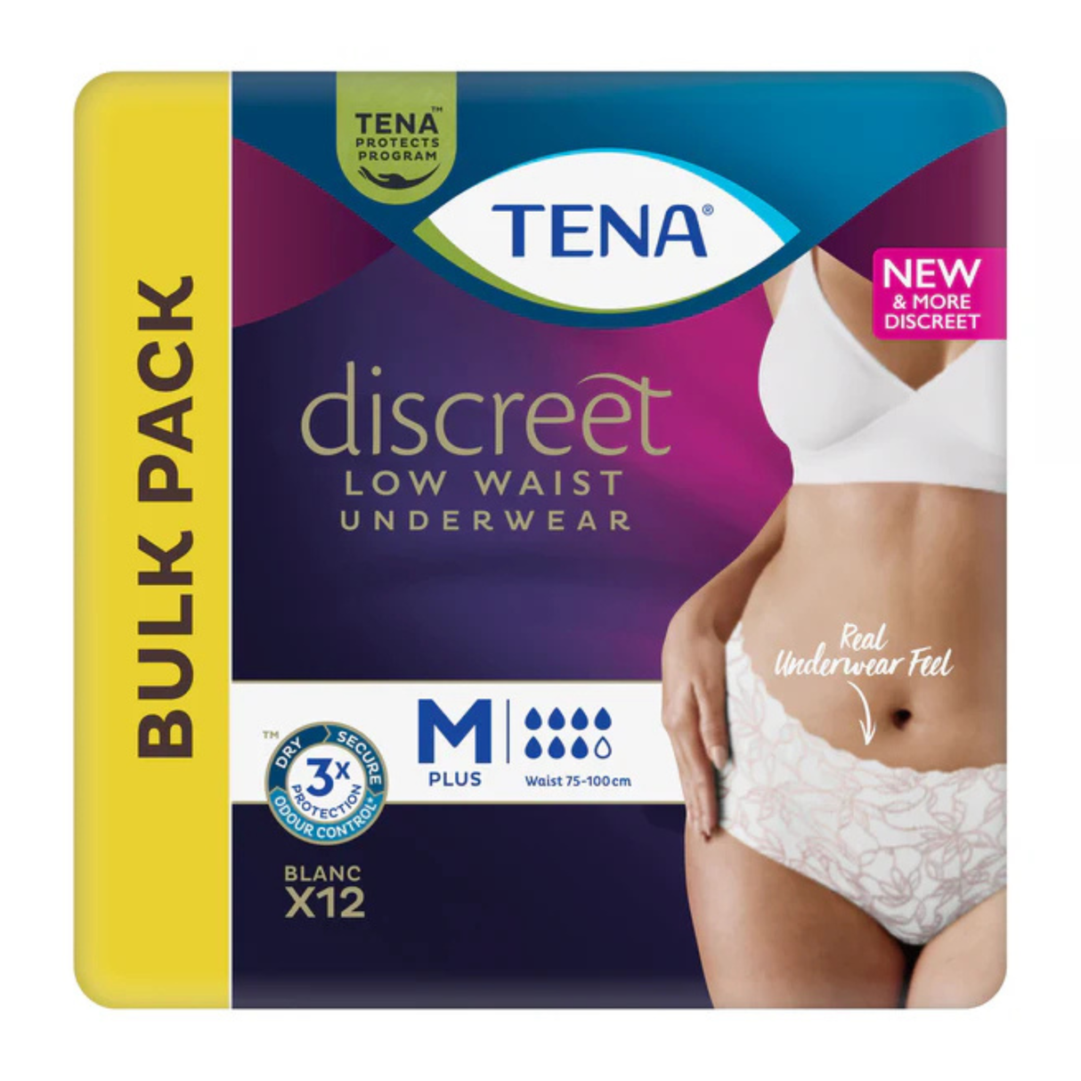 Tena 裤子 Discreet 白色中号 12 条装
