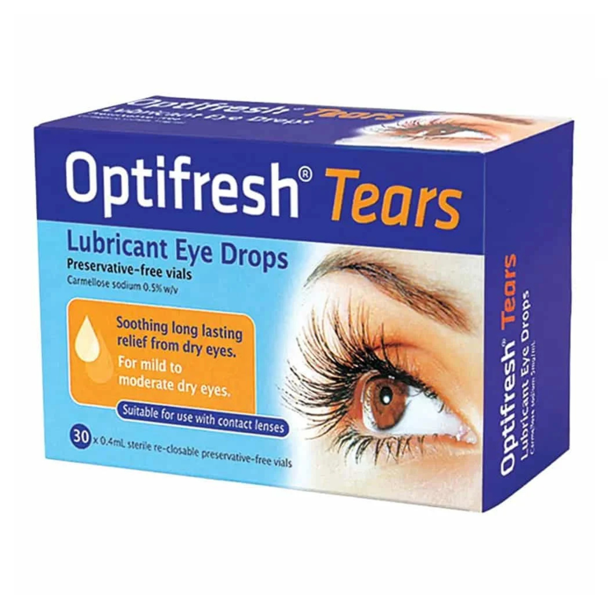 Optifresh Tears Lubricant Eye Drops 30 x 0.4mL Vials (EXP: 01/10/2026)