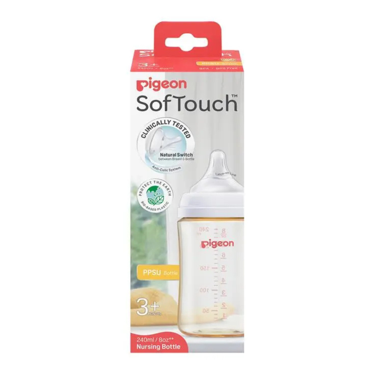 Pigeon SofTouch Bottle PPSU 3m+ 240mL