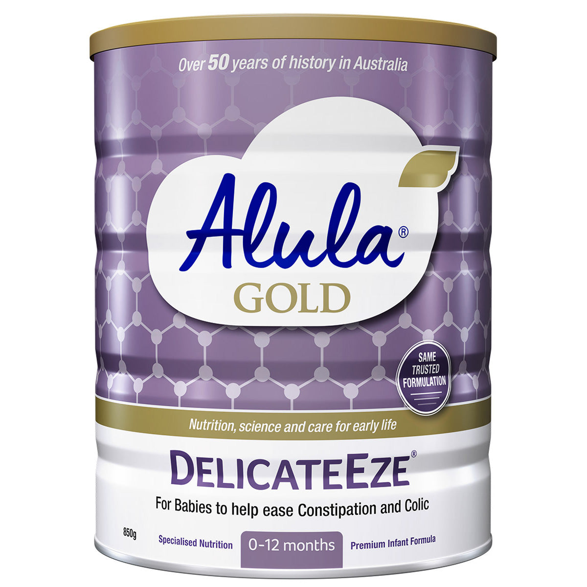 Alula Gold DelicateEze 婴儿配方奶粉 0-12 个月 850g（出厂日期：16/06/2026）