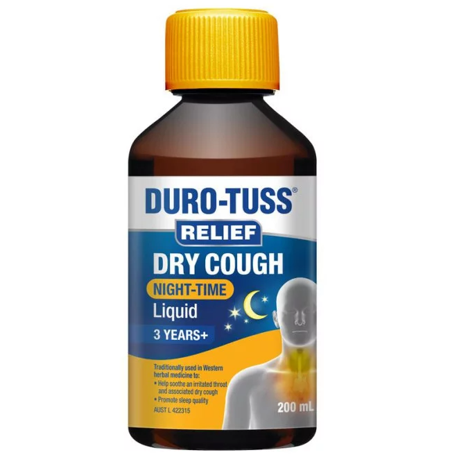 Duro-Tuss Relief Dry Cough Night Liquid 200mL (EXP: 01/03/2026)