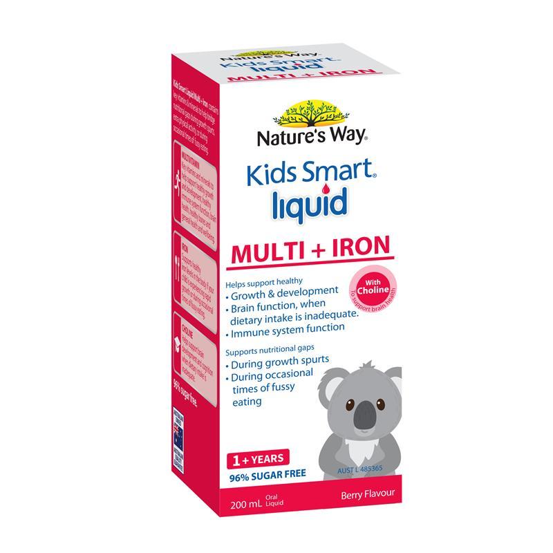 Natures Way Kids Smart Multi + Iron Liquid Berry รสชาติ 1+ ปี 200ml