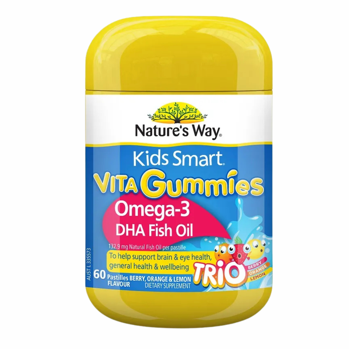 Nature's Way Kids Smart Vita Gummies Omega-3 DHA Fish Oil Trios 60 Pastilles