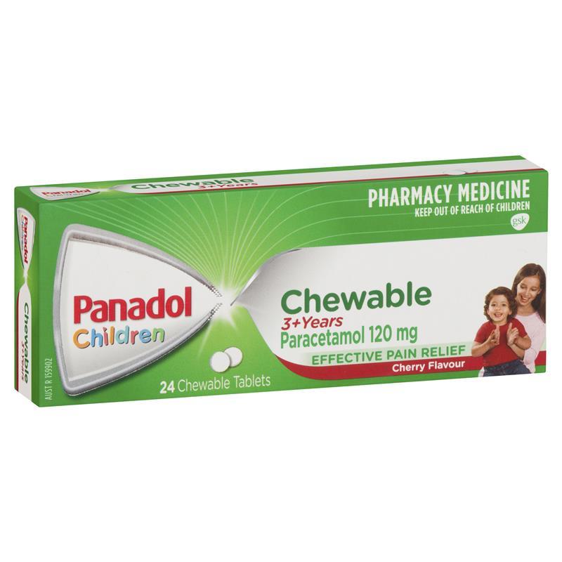 Panadol Chewable Trẻ em hơn 3 năm paracetamol 120mg 24 viên