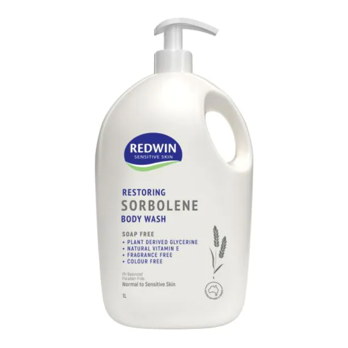 Redwin Sensitive Skin Sorbolene Body Wash Soap Free Pump 1L