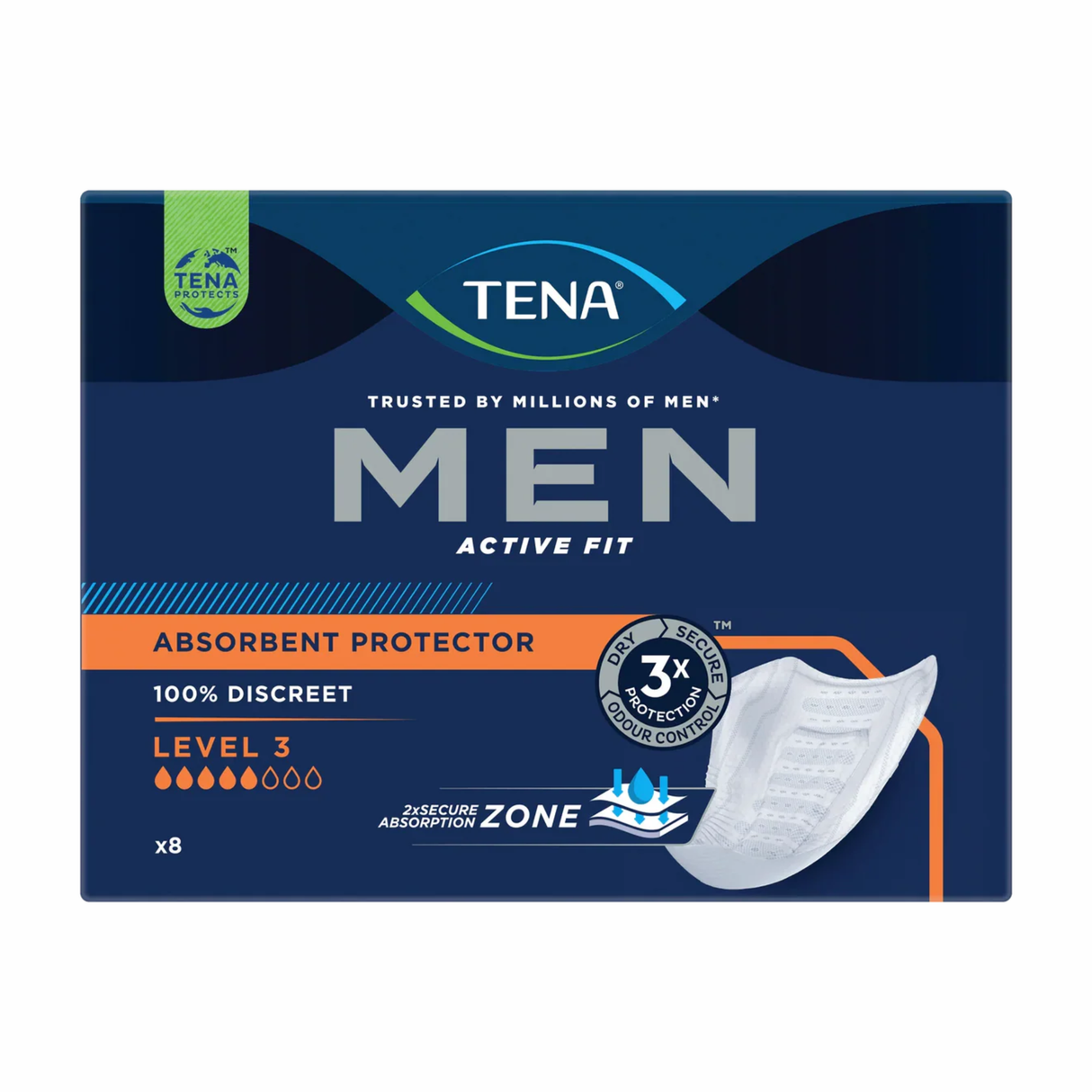 Người đàn ông Tena Người bảo vệ hấp thụ cấp 3 5 Drops Super 8 Pack