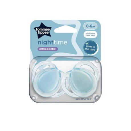 Tommee Tippee Night Time Orthodontic 0-6 Months 2 Pack