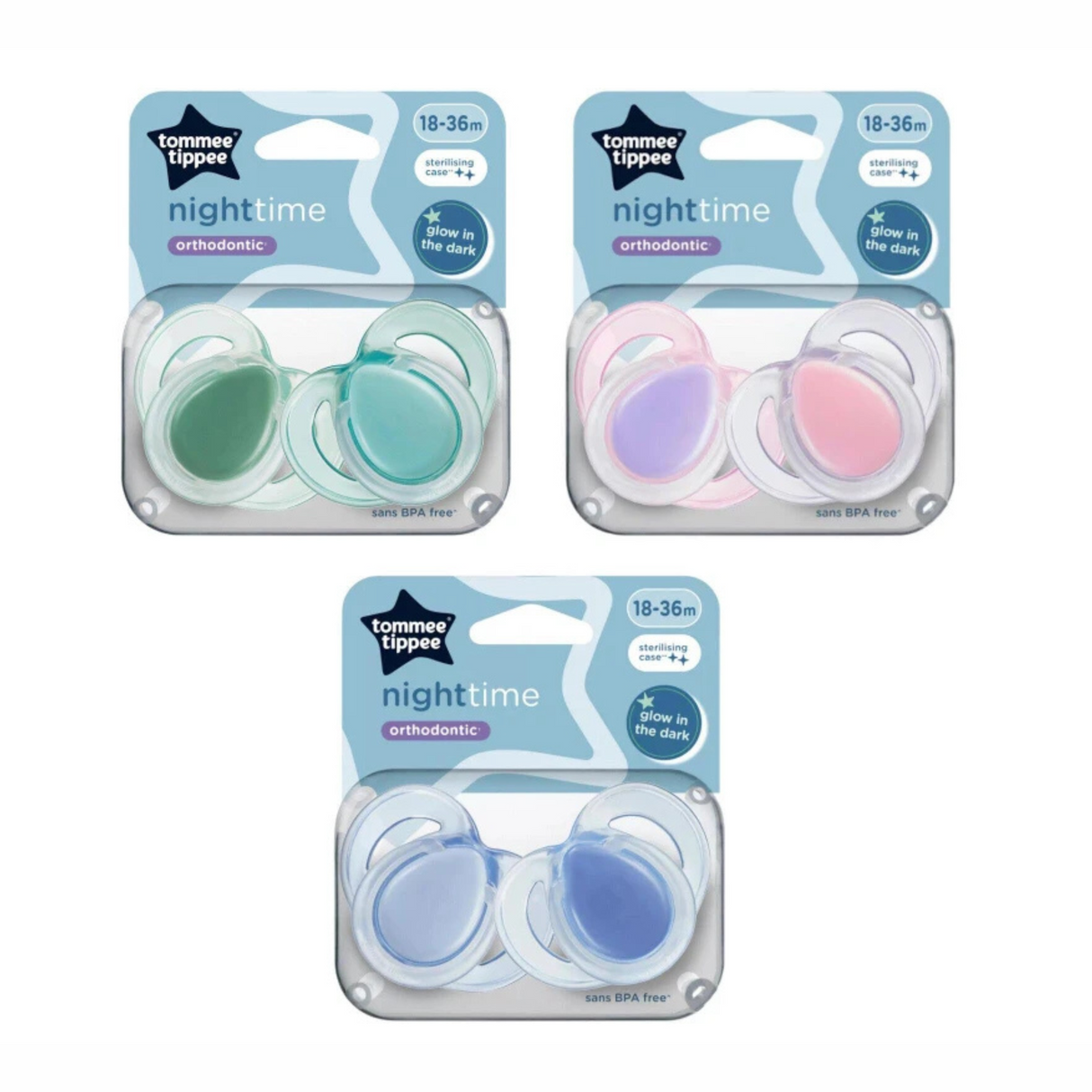 Tommee Tippee Night Time Orthodontic 18-36 Months 2 Pack