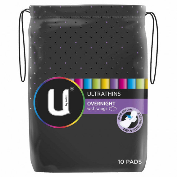 U by Kotex Ultrathins Overnight Regular with Wings 10 Pads – Regents ...