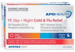 ApoHealth PE Cold & FLUS Cứu/Đêm 24 viên