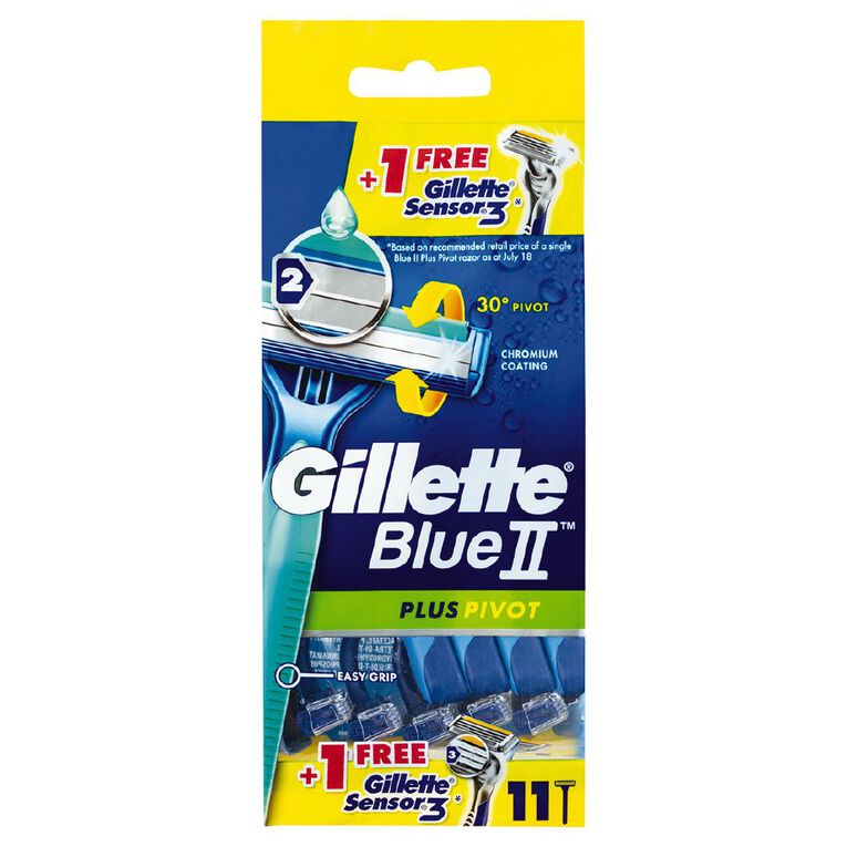 吉列 Blue II Plus Pivot 一次性剃须刀 10+1 Sensor 3 – Regents Park Pharmacy ONLINE