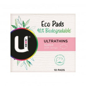 U by Kotex Eco Pads Ultrathins Super with Wings 10 Pads – Regents Park ...
